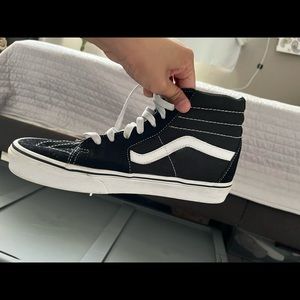 Black and white vans.